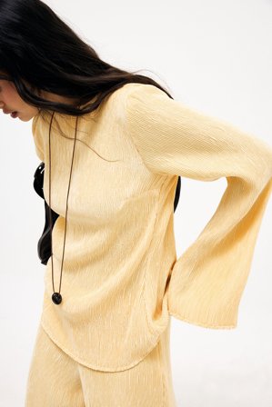 NA-KD Bluse mit Seitenschlitz - Blusen - Gelb - EU 36