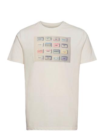 Clive Recycled Cotton Printed T-Shirt T-shirts Short-sleeved Beige Kronstadt*Betinget Tilbud