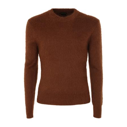 Tom Ford, Round-neck Knitwear Bruin, Heren, Maat:M