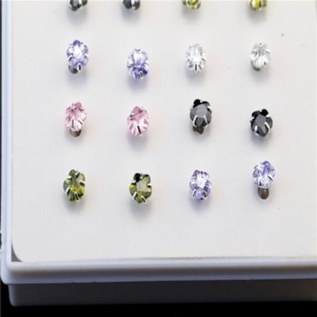 925 Silver Cz Öronpiercingar Smycken 1st Grön