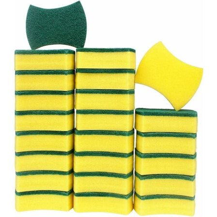 25 st rengöringssvampar, dubbelsidig kraftig multifunktionell skrubbsvamp, kökssvamp, dimension: 10x8x3cm