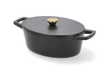 HOLM Støpejernsgryte oval 3,8l 28,5x21x10,8cm sort