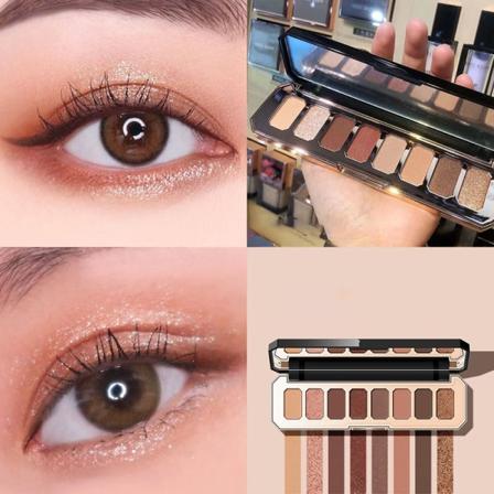 Glitrende ædelsten med otte farver øjenskyggepalet: En fashionabel blanding af perlefarvede og matte nuancer D