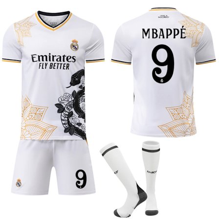 2025-2026 Real Madrid Snake Anniversary Edition Fotbollströja För Barn Vuxen Med Strumpor No.9 Mbappé