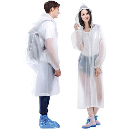 Regnrock, 2-pack bärbara EVA-regnrockar återanvändbara regnponcho med