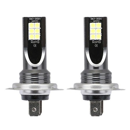 2 stk H7 3030 12smd Super Lys Bil Auto Forlygte DRL Led Tågeforlygte Pære
