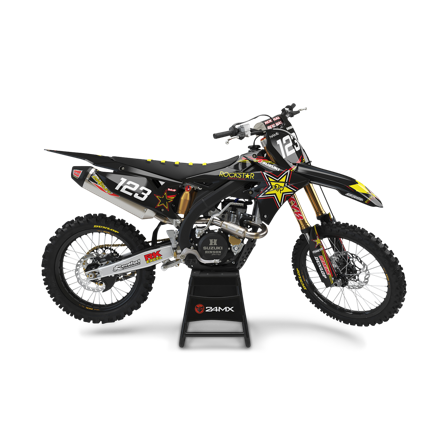 Komplet Naklejek ENJOY Rockstar z Okleiną na Tablicę pod Numer - Suzuki DR 100 1981-1990