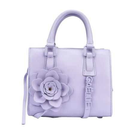 Gaëlle Paris, Small handbag with flower Paars, Dames, Maat:ONE Size,leer