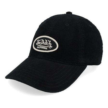 Von Dutch - Noir unconstructed Casquette - Oval Patch Velour Black Dad Cap @ Hatstore