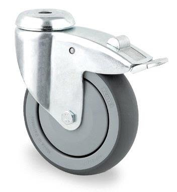 Tente 2477PJP125P30 Leddhjul termogummi, brems, sentrumshull 11 mm 125 mm, Garasjeinnredning & oppbevaring