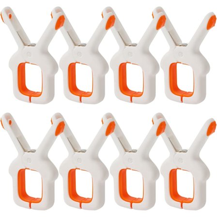 Klädnypa, Klädnypa, Set med 8 stora klädnypor i plast i ljusa färger
