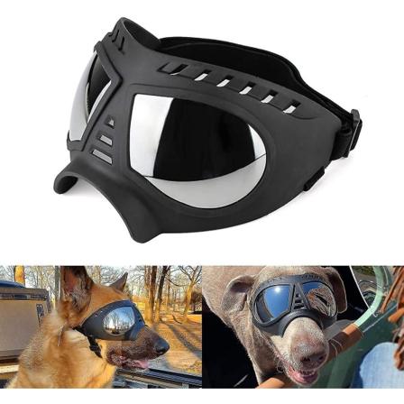 Hundebriller Store Små-Mellem Hunde UV-solbriller Vindtætte Wproof Soft Arc-briller til lang ude hund - Perfet