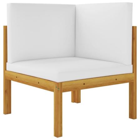 Vidaxl Trädgårdsbänk 2-sits Med Dynor Massivt Akaciaträ Creme