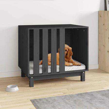 Vidaxl Hundkoja Grå 70x50x62 Cm Massiv Furu Grå