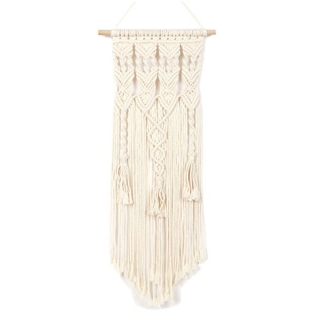 Makramee-seinävaate boho-boheemi tyylikäs geometrinen taidekoriste - kaunis huoneiston asuntolan sisustus