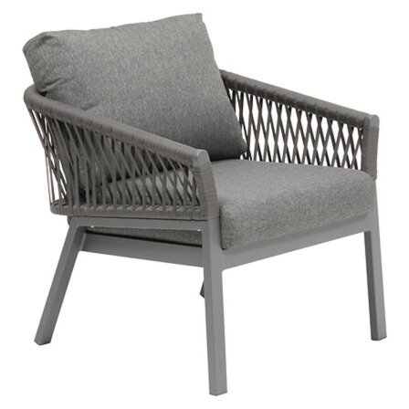 Antrasiitinvärinen alumiininen nojatuoli irrotettavalla tyynyllä