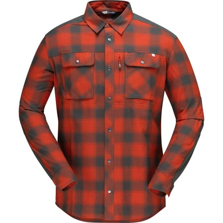 Norrøna Men's Svalbard Flannel Shirt Men long-sleeved shirts Orange XL