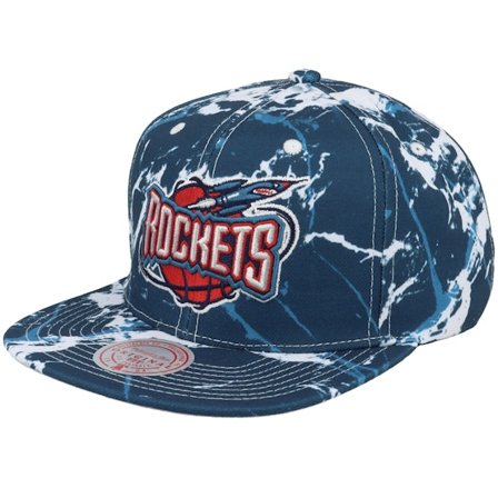 Mitchell & Ness - NBA Blauw snapback Cap - Houston Rockets Down For All Blue Snapback @ Hatstore