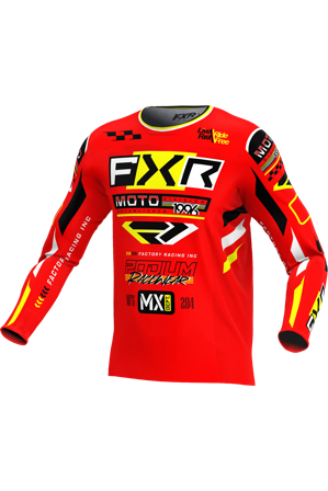 Bluză Motocross FXR Podium Gladiator roșu/negru/galben XS