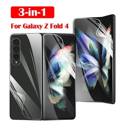 Skyddsfilm kompatibel med Samsung Galaxy Z Fold 4 Z Fold 3 Anti-repa Hydrogel Mjukt Skärmskydd kompatibel med Z Fold4 Fram- och Baksida Film