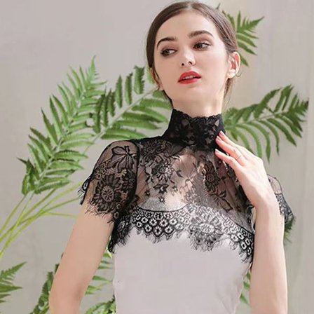 Skjorta Fake Collar False Collar SVART L