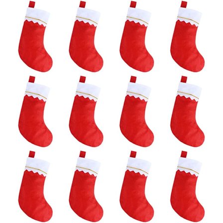 12 st Röda Filtjulstrumpor 15" Festfavoriter Strumpor för Juldekoration