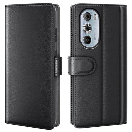 Til Motorola Edge 30 Pro Telefon Pung Etui Split Ægte Læder Stand Funktion Magnetisk Flip Cover