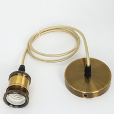 Riippuvalaisin Vintage Modern Industrial Style E27 Lamppupidike Sovitin 1M Pyöreä Punoksinen Kaapel-Antiikki Messinki(Pronssi)