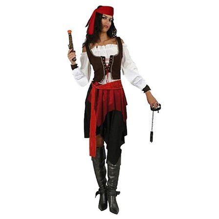 Set Kvinnor Män Medeltida renässansfest Cosplay Piratklä upp presenter