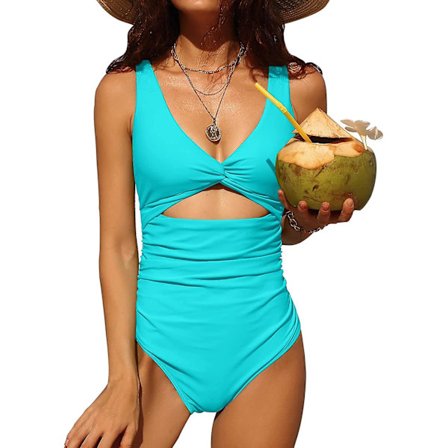 Dam badkläder i ett stycke med magkontroll, högt skuren rygglös baddräkt