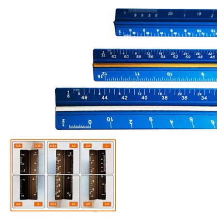 Skala Linjal Triangulär Linjal BLÅ TUM SMALL SCALE TUM LITEN