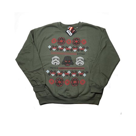 Star Wars Herr Jul Empire Fair Isle Tröja L Militär