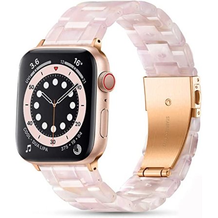 Resinrem (gennemsigtig pink), egnet til Apple Watch-rem 4