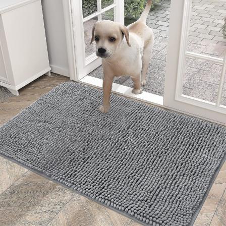 Dørmåtte til hunde med mudrede poter, absorberer fugt og snavs, absorberende skridsikker vaskbar måtte, hurtigtørrende mikrofiber, muddermåtte til 