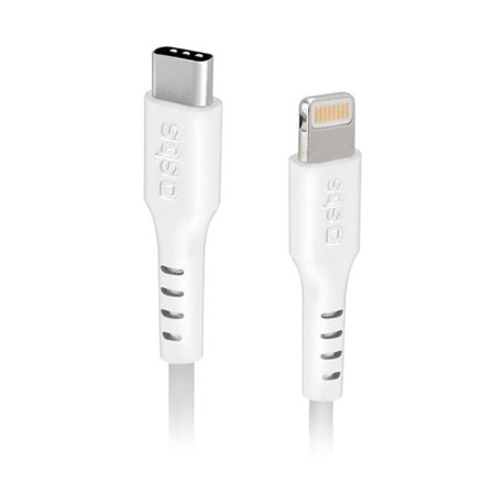 SBS TECABLELIGTC1W USB-C - Lightning-kaapeli MFi-sertifioitu, 1 m - valkoinen