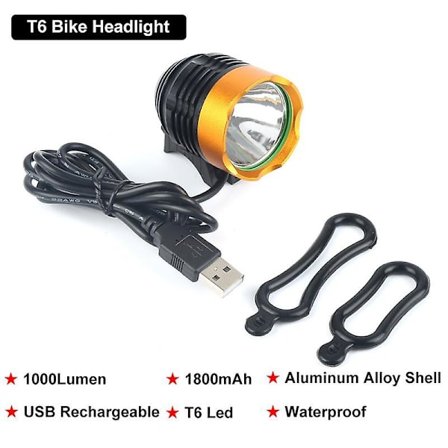 Laddningsbar Cykellampa Fram Lampa Vattentät LED Stark
