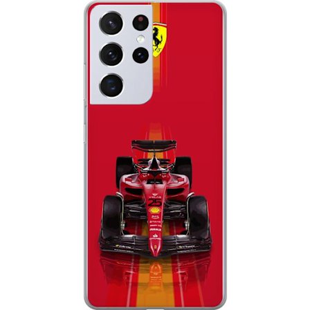 Yhteensopiva Puhelinkuori Samsung Samsung Galaxy S21 Ultra 5G Ferrari Formula 1 -auto ikonisessa punaisessa muotoilussa urheilullisella tarkkuudella