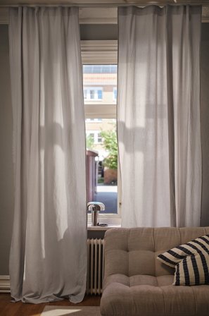 Jotex - Gardin Med Multifunksjonsbånd 2-pk Lys grå - SADIE - Kjøp Multifunksjonsgardiner hos Jotex