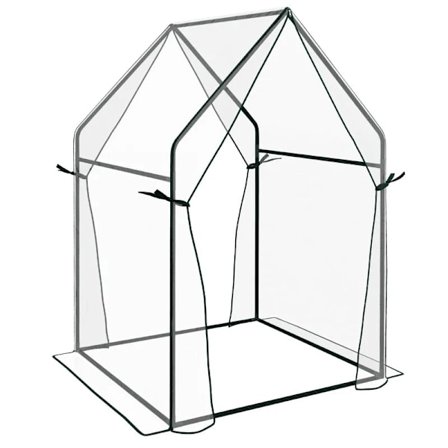 Rootz Drivhus - Cold Frame Drivhus - Film Drivhus - Mini Drivhus - Stål - Plastik - Gennemsigtig + Sort - 90 cm x 90 cm x 145 cm