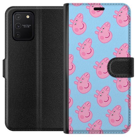 Kompatibel Tegnebogsetui til Samsung Galaxy S10 Lite Peppa Pig baby figur i pastelfarver, sød tegnet børneillustration med blød minimalistisk stil