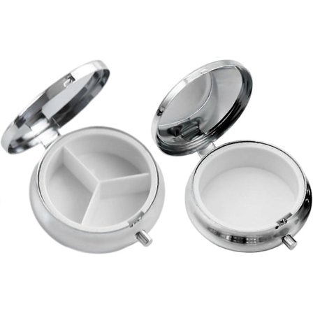 2-pack Praktisk Metall Pillerask, Multifunktionell Organizer, Vattentät och Fuktsäker Mini-fack, Lämplig för Resor, Affärsresa (FMY)