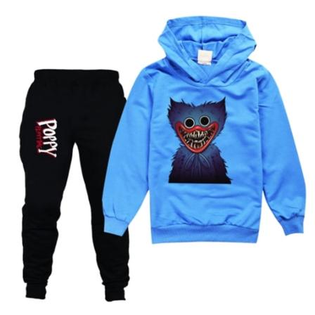 Kid Poppy Playtime Cartoon Langermet Joggedress Sweatshirt Set - Perfet blue 130cm