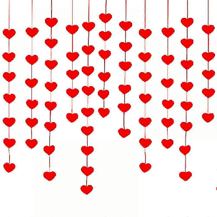 Röd Hjärta Girlang Non Woven Hängande Prydnad Häng Gardin För DIY Handgjord Alla Hjärtans Dag Bröllopsdekor