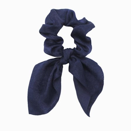 5 stk Silk Scrunchie Sløyfe Hårtau MARINEBLÅ