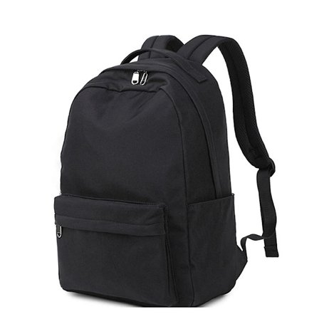 (pow yeah!) Stor skolesekk for barn, skolesekk for ungdom, gutter og jenter, grunnskole, ungdomsskole, universitet, avslappet ryggsekk, svart