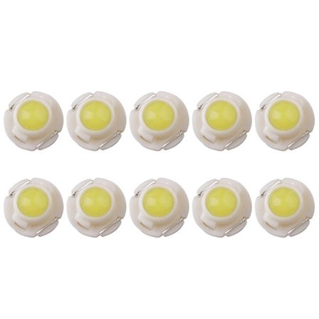 10 stk. T3 LED 1smd 12v Bil Dashbord Indikatorlys Innvendig Leselampe Pærer Hvit