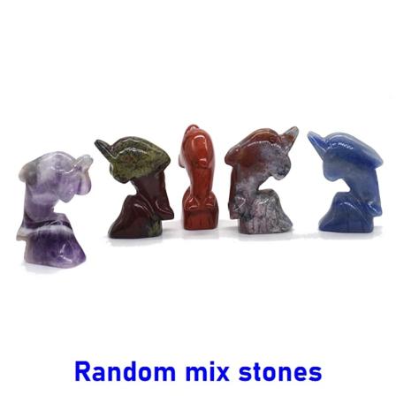 5 st/ set Surf delfinstaty Naturstensprydnad Helande Kristall Reiki djurfigur Handsnidad ädelsten Heminredning Random mix stones