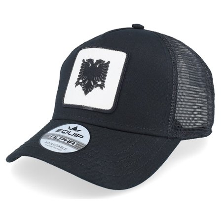 Iconic - Black - trucker - Cap - Albanian Eagle Patch Black A-frame Trucker - Hatstore