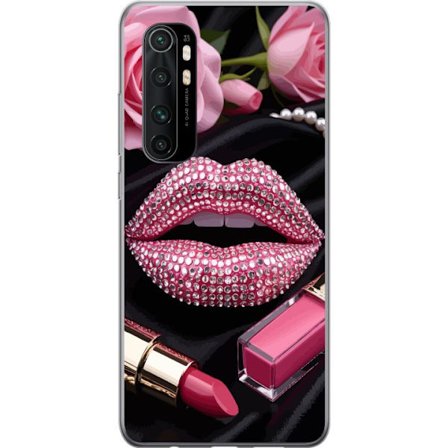 Kompatibelt Mobildeksel til Xiaomi Mi Note 10 Lite Rosa lepper diamanter sminke glitter