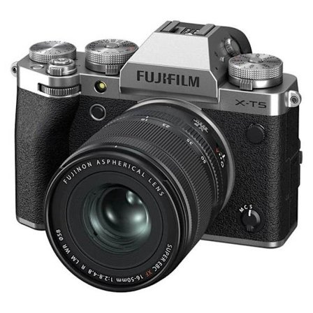 Hybride Fujifilm kamera hybrid x-t5 sølv + 16-50mm